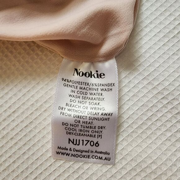 Nookie Sheath Dress Womens Large Blush Hermosa Midi Halter Over Bust Frill - Picture 5 of 10